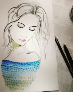 Girl in watercolors