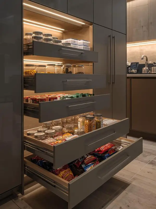 Drawer-Style Pantry Cabinets