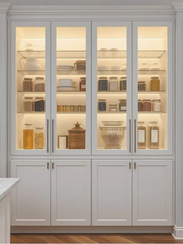 Glass-Door Pantry Cabinets