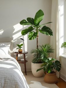 creating mid-century bedroom aesthetics- plant life