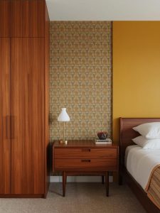 creating mid-century bedroom aesthetics- wall