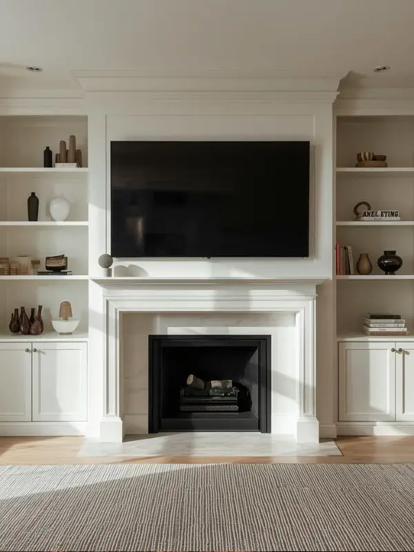 Hang a TV above the fireplace: