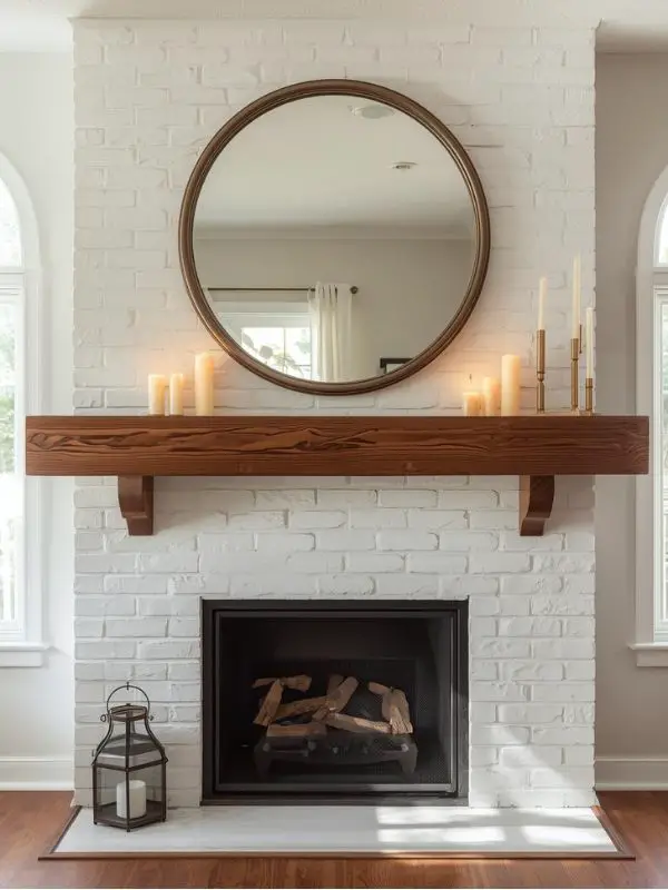 Hang a statement mirror above the fireplace: